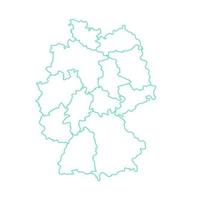 Germany map with regions on a white background vector