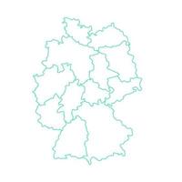 Germany map with regions on a white background vector