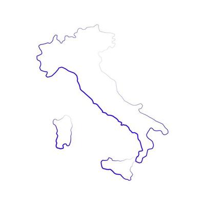 Italy map on white background