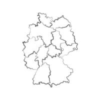 Germany map with regions on a white background vector