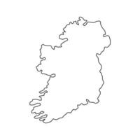 Mapa de Irlanda sobre fondo blanco. vector