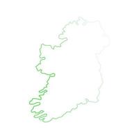 Mapa de Irlanda sobre fondo blanco. vector