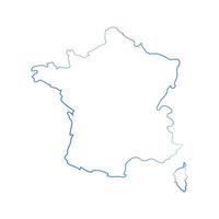 Francia mapa sobre fondo blanco. vector