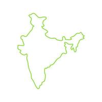 mapa de india ilustrado sobre fondo blanco vector