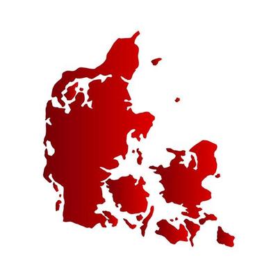 Denmark map illustrated on a white background