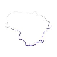 Lithuania map on white background vector