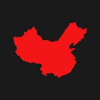 China map on white background vector