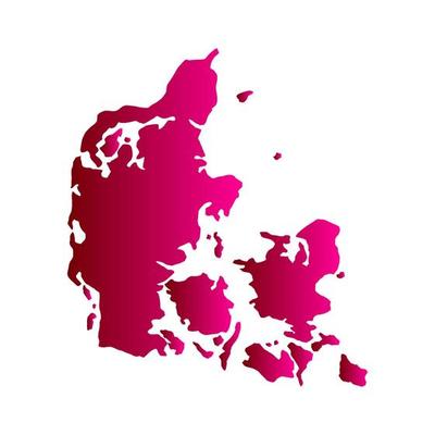 Denmark map illustrated on a white background