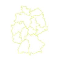 Germany map with regions on a white background vector