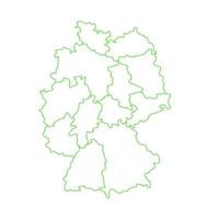 Germany map with regions on a white background vector