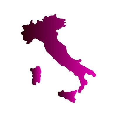 Italy map on white background