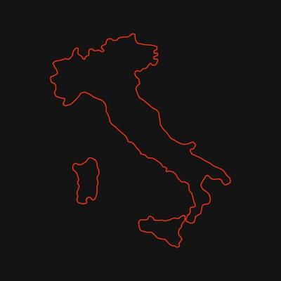 Italy map on white background