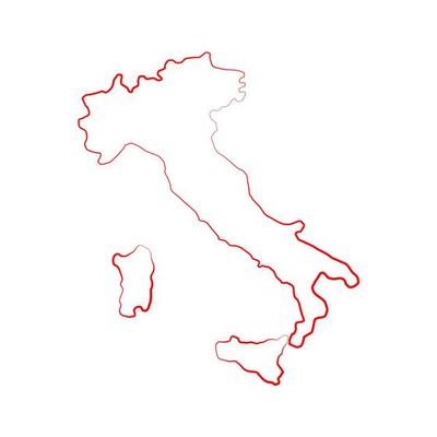 Italy map on white background