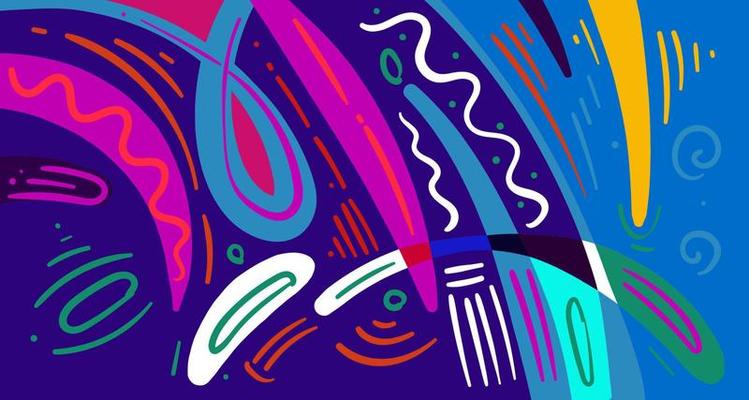 Abstract liquid shape. Fluid geometric design. Isolated gradient waves with geometric lines, dots, batik Indonesia pattern. Vector illustration