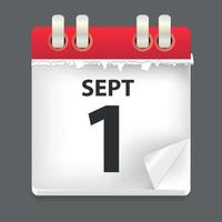 1 september date vector illustration