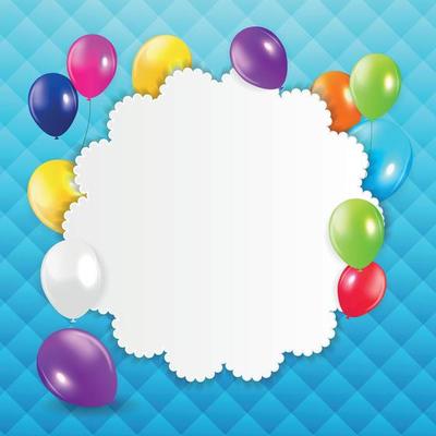 Colored Balloons Background, Vector Illustration.