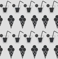 Drink and ice-cream seamless pattern background vector illustration