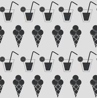 Drink and ice-cream seamless pattern background vector illustration