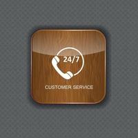 iconos de aplicaciones de madera de servicio al cliente vector