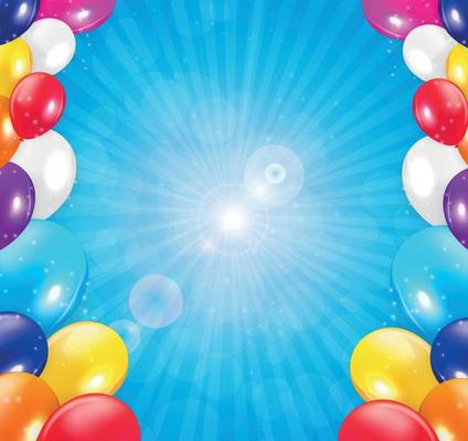 Colored Balloons Background, Vector Illustration.