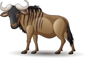 Cartoon wildebeest isolated on white background vector