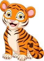 Cartoon tiger sitting vector