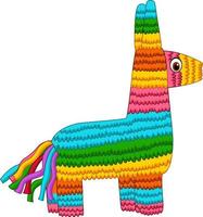 piñata de colores de dibujos animados aislado sobre fondo blanco vector