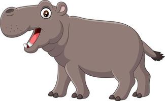 Cartoon smiling hippo isolated on white background vector