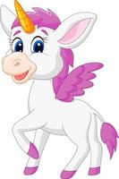 lindo unicornio de dibujos animados vector