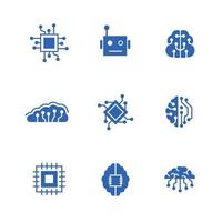 Artificial Intelligence Icon Template vector
