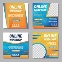 Online Workshop Social Media Template vector