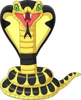 Cartoon king cobra snake mascot vector