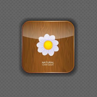 Flower wood application icons vector illustration