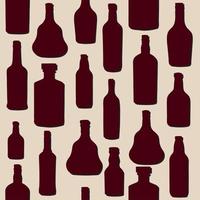 vector illustration silhouette alcohol bottle seamless pattern