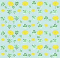 Palm trees, umbrellas seamless pattern. Vector illustration.