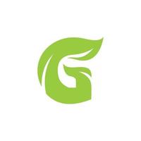 Initial letter G with leaf luxury logo design vector