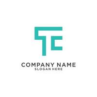 TC or CT initial letter logo design template. vector