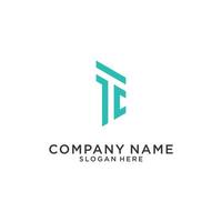TC or CT initial letter logo design template. vector