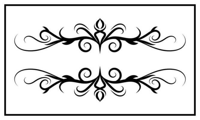 vintage ornament, black and white, border vector