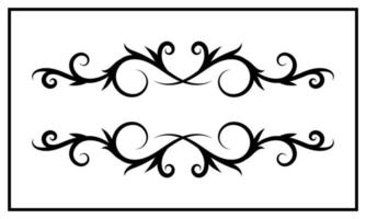 vintage ornament, black and white, border vector