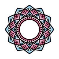 diseño de mandala, en color azul y violeta, decoración vectorial vector