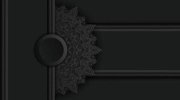 fondo oscuro, elegante color negro con adornos de mandala vector