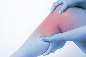 knee injury in humans .knee pain,joint pains people medical, mono tone highlight at knee photo