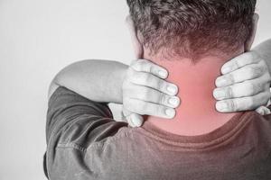 nape injury in humans .nape pain,joint pains people medical, mono tone highlight at nape photo