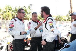 LOS ANGELES, APR 11 - Cole Hauser, Eric Braeden, Rutledge Wood at the 2014 Pro Celeb Race Qualifying Day at Long Beach Grand Prix on April 11, 2014 in Long Beach, CA photo