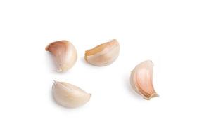 4 cloves garlic isolated on the white background photo