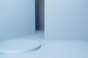 3d rendering illustration of podium stage display showcase for product placement in minimal design. photo