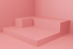 3d rendering illustration of podium stage display showcase for product placement in minimal design. photo