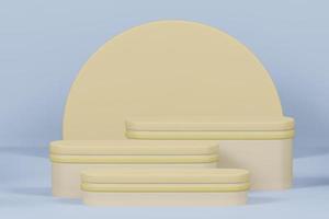 3d rendering illustration of podium stage display showcase for product placement in minimal design. photo
