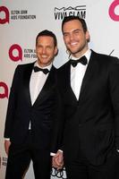 LOS ANGELES, MAR 3 - Cheyenne Jackson, Jason Landau at the Elton John AIDS Foundations Oscar Viewing Party at the West Hollywood Park on March 3, 2014 in West Hollywood, CA photo